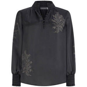 Mint Velvet Grey Satin Embellished Blouse | Jarrolds, Norwich